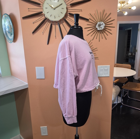 Juicy Couture X Forever 21 L Pink Sweatshirt Classic Crew Barbie Y2K Girlie - Picture 8 of 16